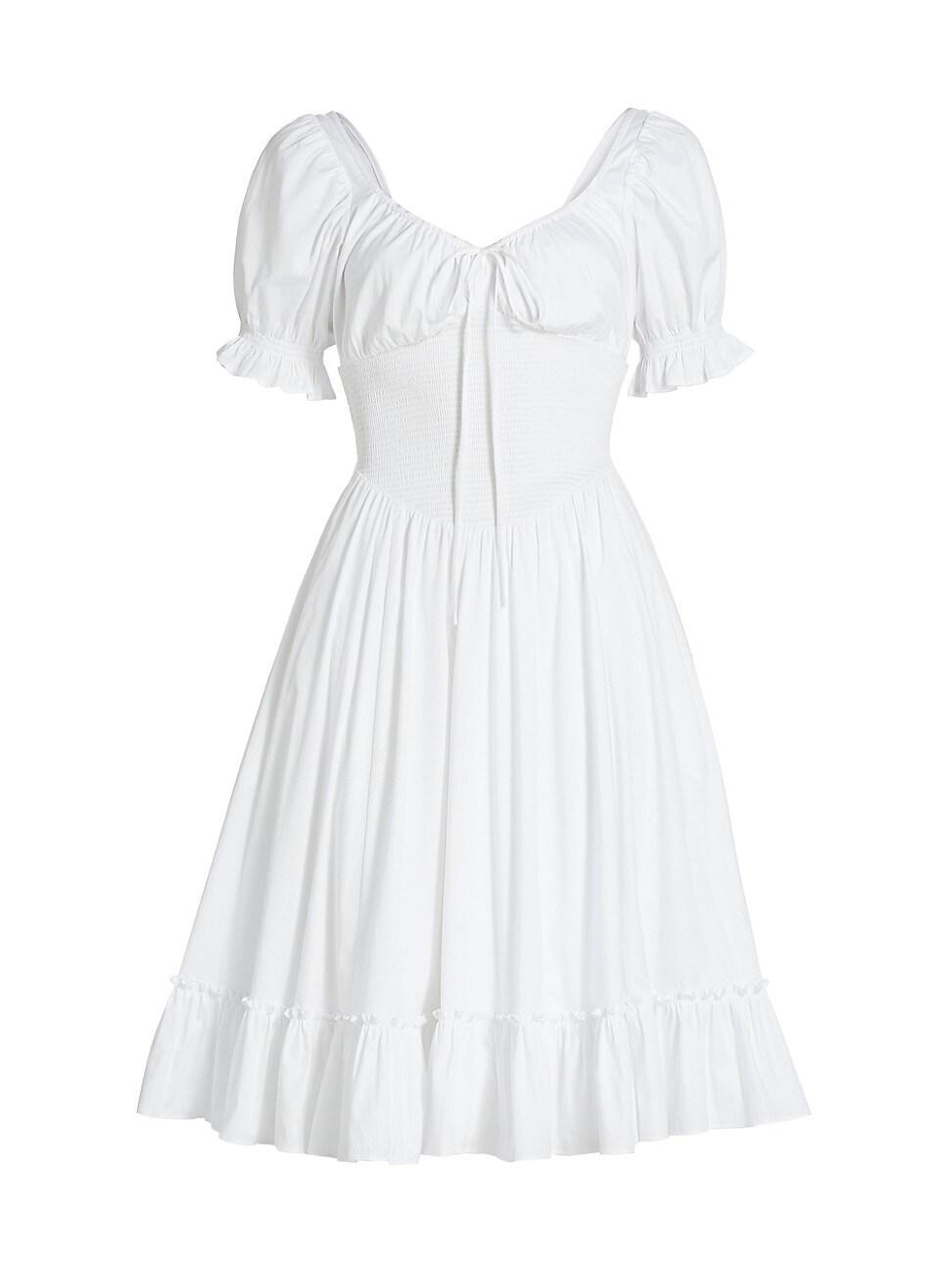 Womens Luciana Cotton Smocked Midi-Dress Product Image