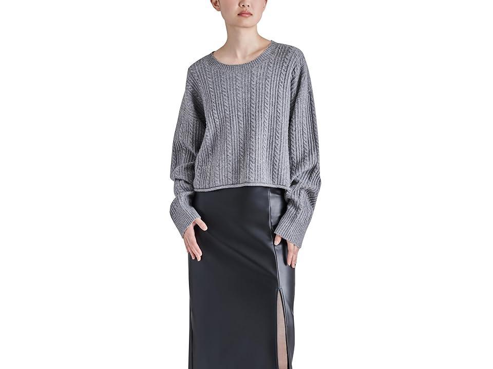 Steve Madden Aerin Sweater (Heather Grey) Women's Clothing Product Image