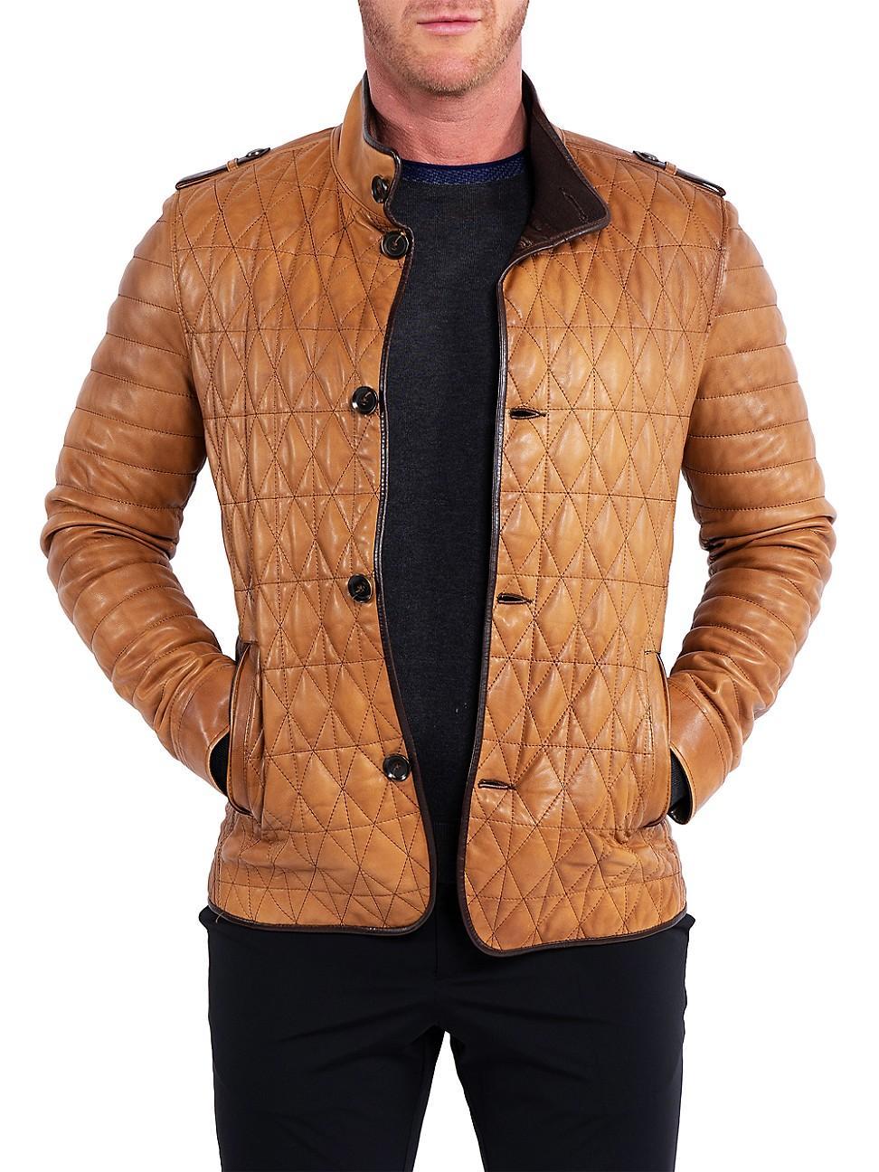 Mens Leather Union Jacket Product Image