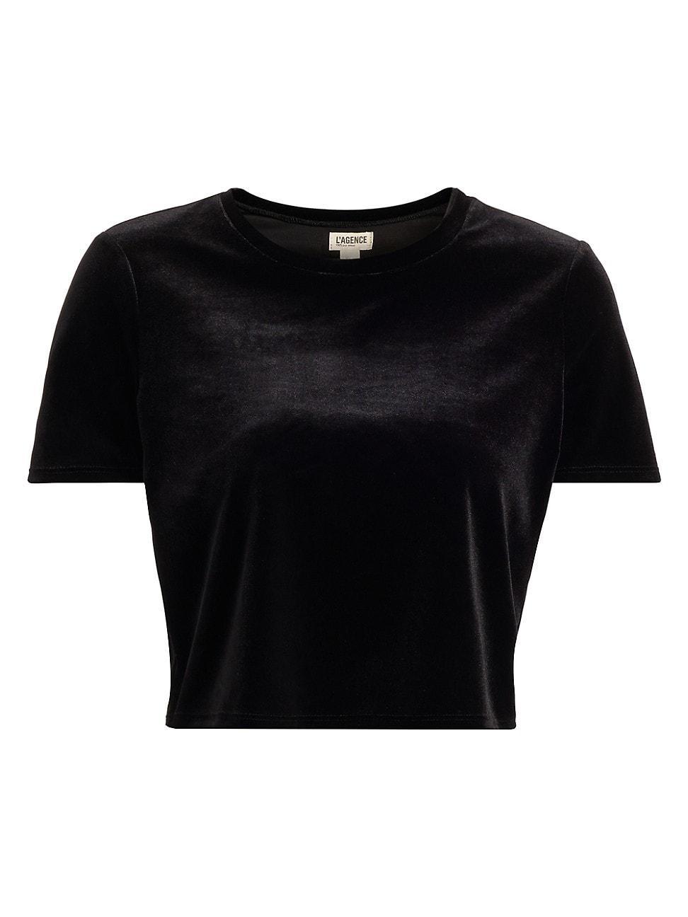 Womens Donna Velvet Crop T-Shirt Product Image