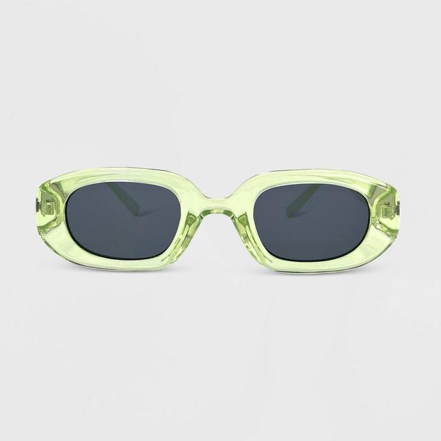 Womens Plastic Metal Combo Crystal Oval Sunglasses - Wild Fable Lime Green Product Image
