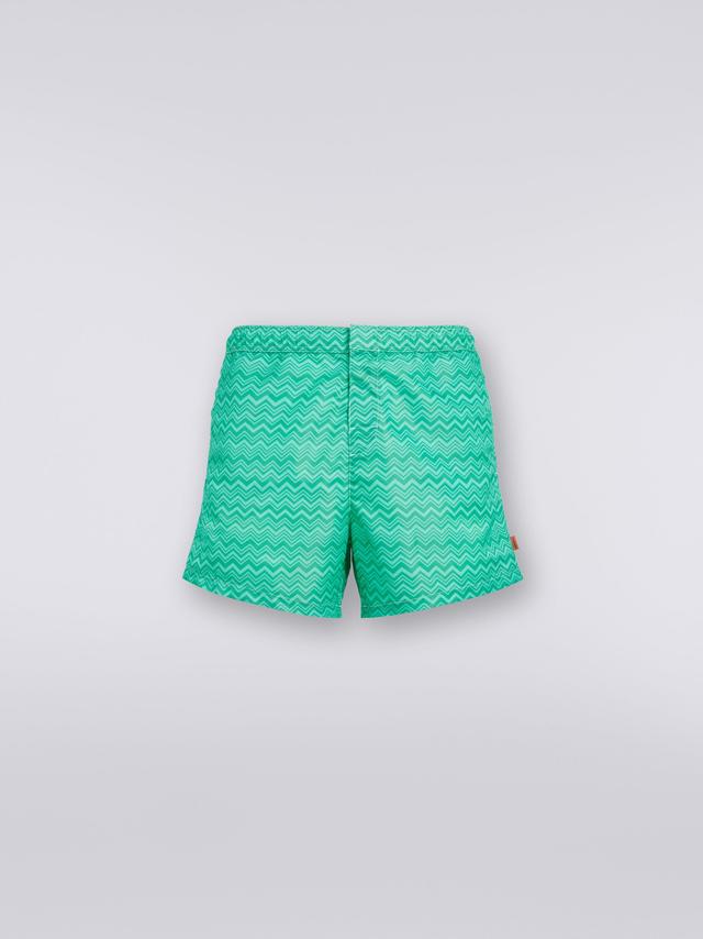 Tonal zigzag print swimming trunks Product Image