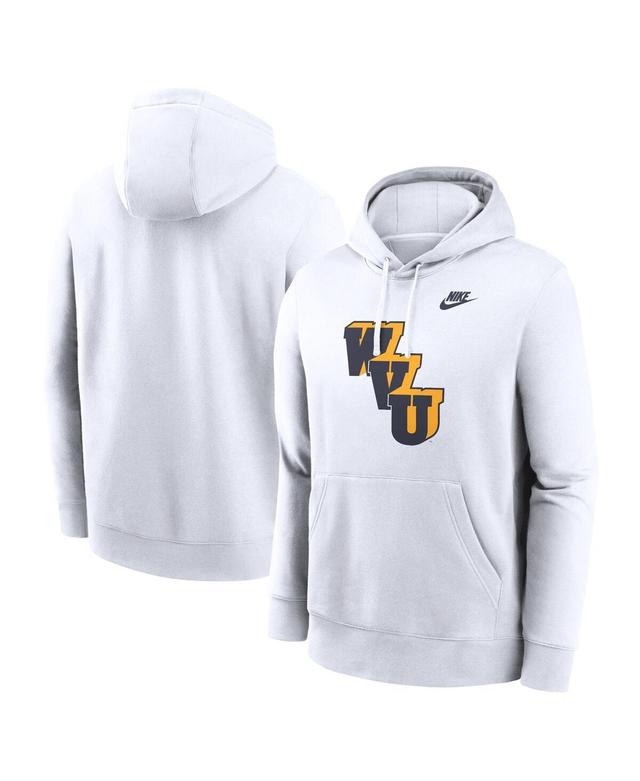 Nike Mens White West Virginia Mountaineers Legacy Logo Club Fleece Pullover Hoodie Product Image