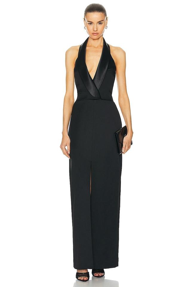 SIMKHAI Janice Tuxedo Halter Vest Gown Product Image