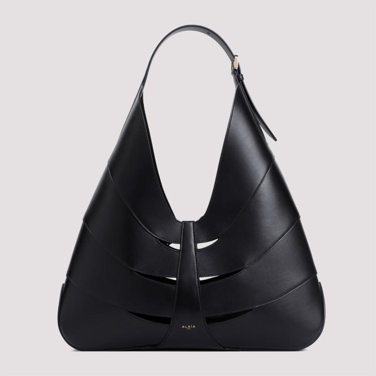 Delta Leather Hobo Bag In Black Product Image