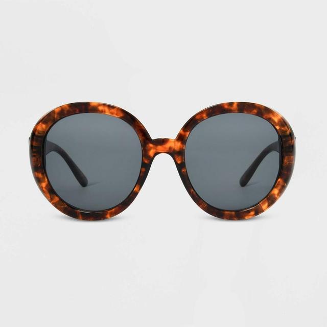 Womens Shiny Plastic Round Lens Sunglasses - Universal Thread /Tortoise Print Product Image