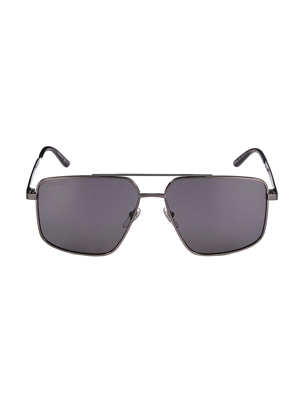 Mens Gucci Logo 60MM Aviator Sunglasses Product Image