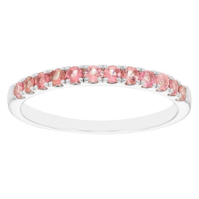 Boston Bay Diamonds 10k White Gold Gemstone Stacking Ring, Womens Pink Tourmaline Product Image