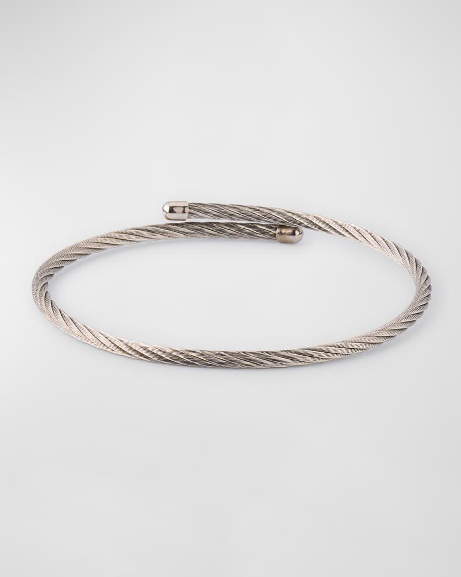 Mens Cable Adjustable Stainless Steel Bracelet Product Image