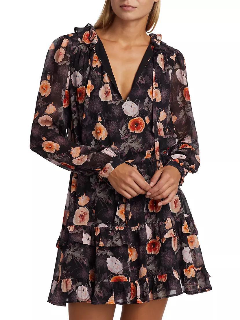 Heirloom Floral Silk Minidress Product Image