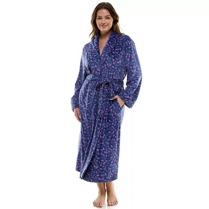 Plus Size Croft & Barrow Velour Robe, Womens Product Image