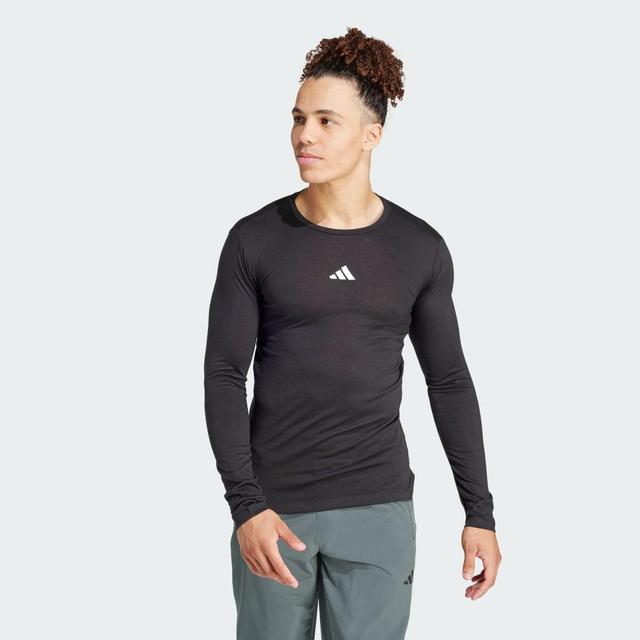 adidas Workout Long Sleeve Tee Black L Mens Product Image