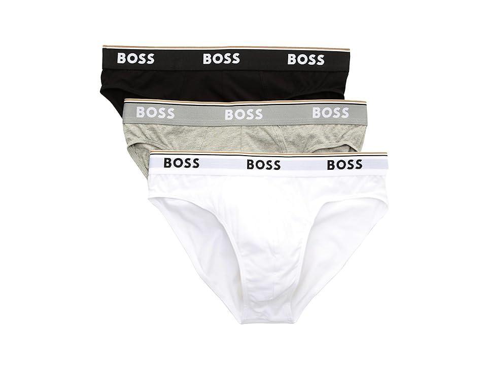 BOSS 3-Pack Brief Power Grey/Black) Men's Underwear Product Image