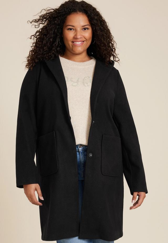 Maurices Plus Size Womens Hooded Dress Coat Size 4X Product Image