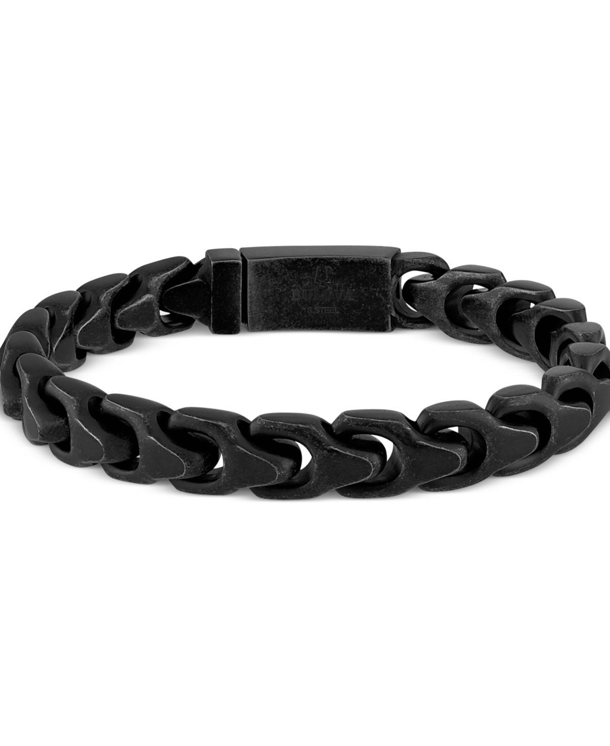 Bulova Mens Link Bracelet in Black-Plated Stainless Steel Product Image