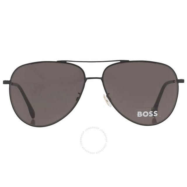 HUGO BOSS Grey Pilot Men's Sunglasses Boss 1219/f/sk 0i46/ir 63 In Black / Gold / Grey Product Image