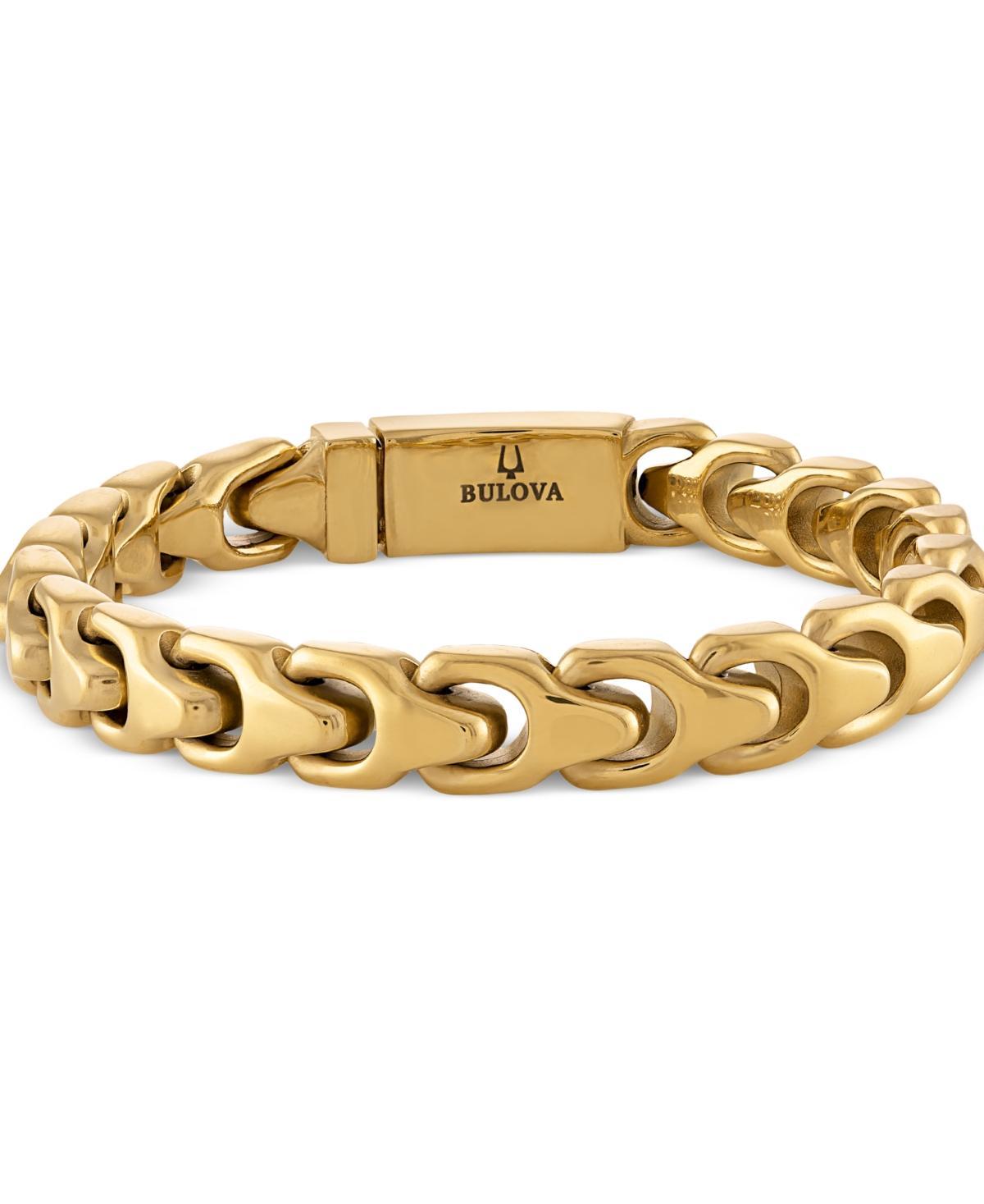 Bulova Mens Link Bracelet in Gold-Plated Stainless Steel Product Image