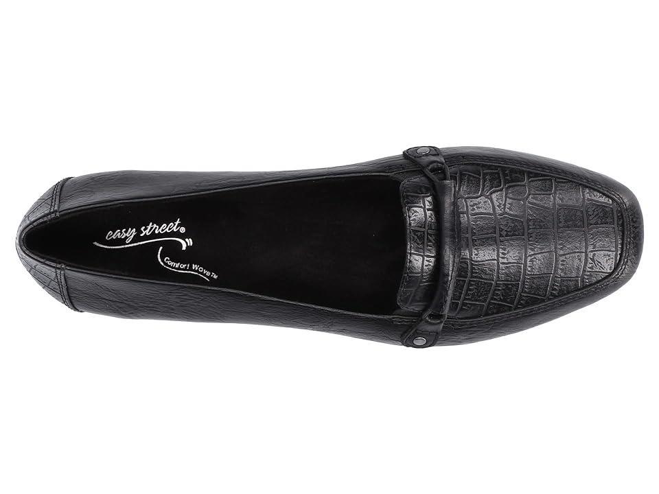 Easy Street Catsha (Black/Croco) Women's Flat Shoes Product Image