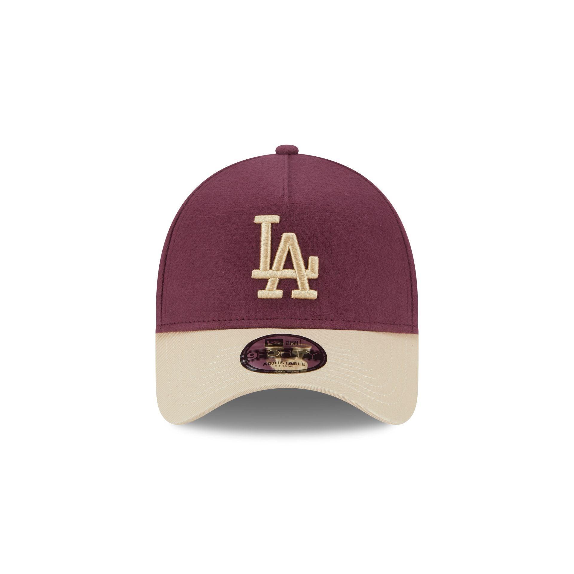 Los Angeles Dodgers Moleskin Crown Maroon 9FORTY A-Frame Snapback Hat Male Product Image