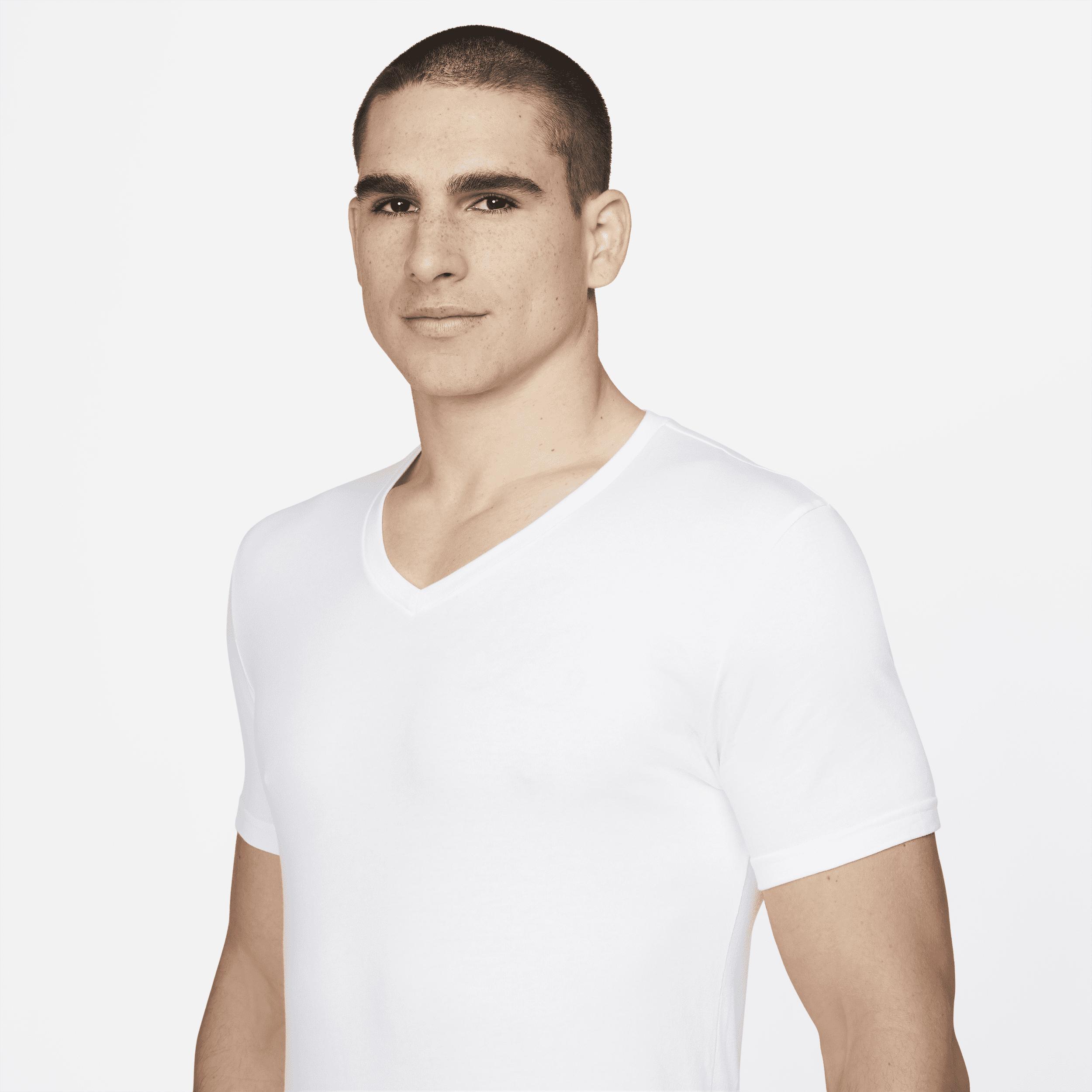 Nike Dri-FIT Essential Cotton Stretch Slim Fit V-Neck Undershirt (2-Pack) Product Image