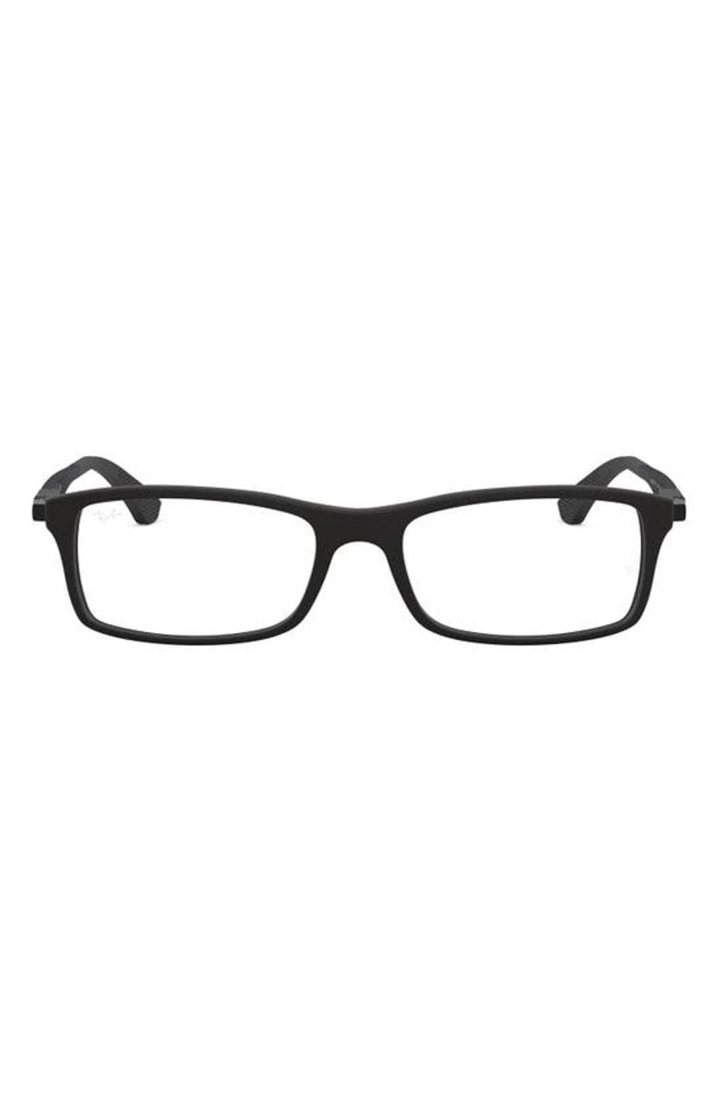 RAY BAN 56mm Rectangular Optical Glasses In Matte Black Product Image