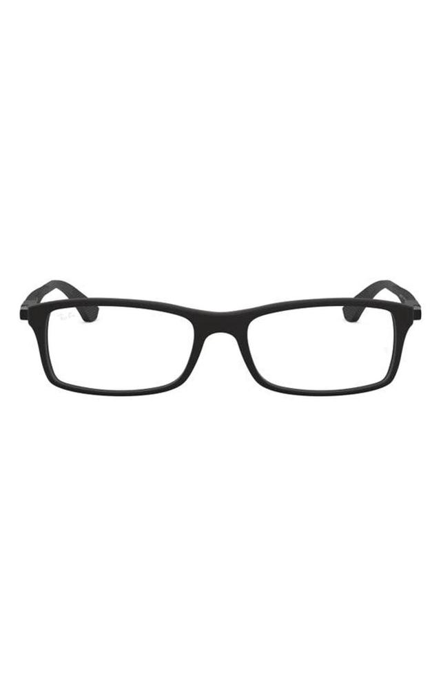 RAY BAN 56mm Rectangular Optical Glasses In Matte Black Product Image