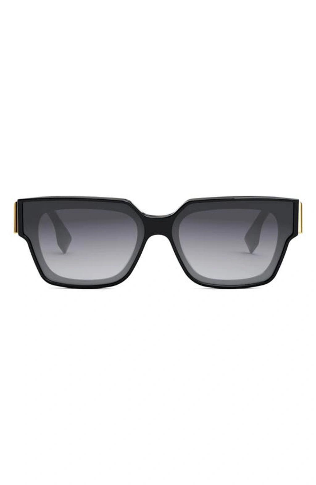 FENDI Oversized F Square Acetate Sunglasses In Shiny Black Product Image