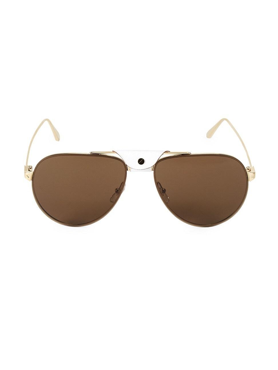 Mens 62MM Round Metal Sunglasses Product Image