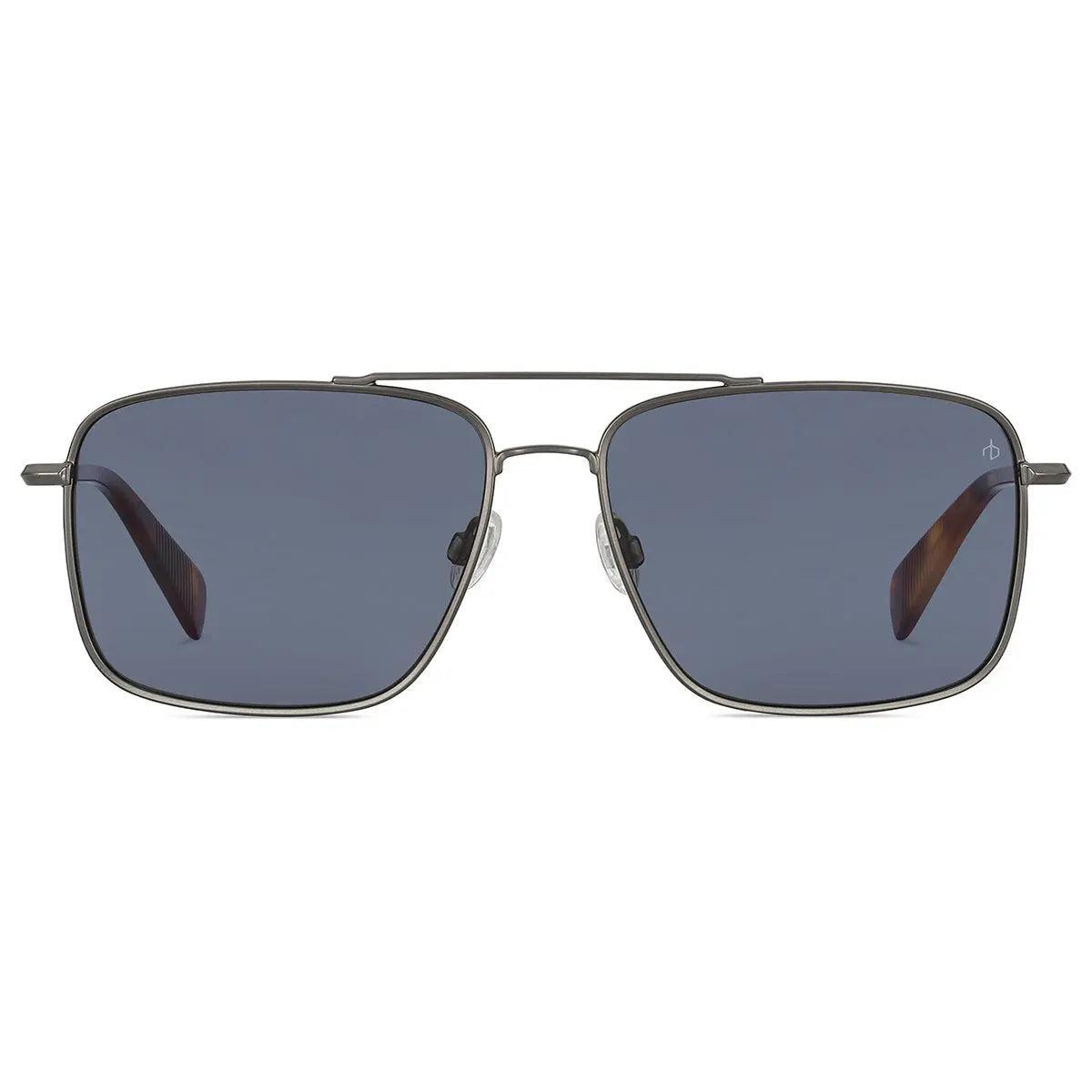 rag & bone 5022/S Square Aviator Sunglasses Matte Silver/Grey Blue Lens Product Image