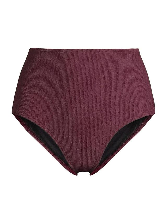 Womens Textured Mid-Rise Bikini Bottom Product Image