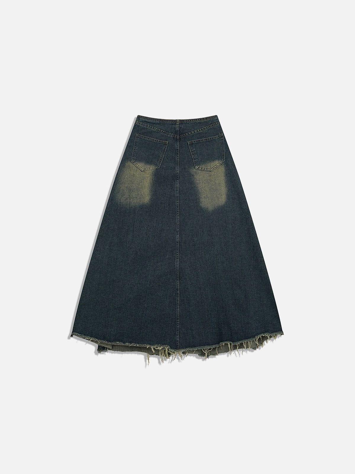 Aelfric Eden Slit Washed Denim Skirt Female Product Image