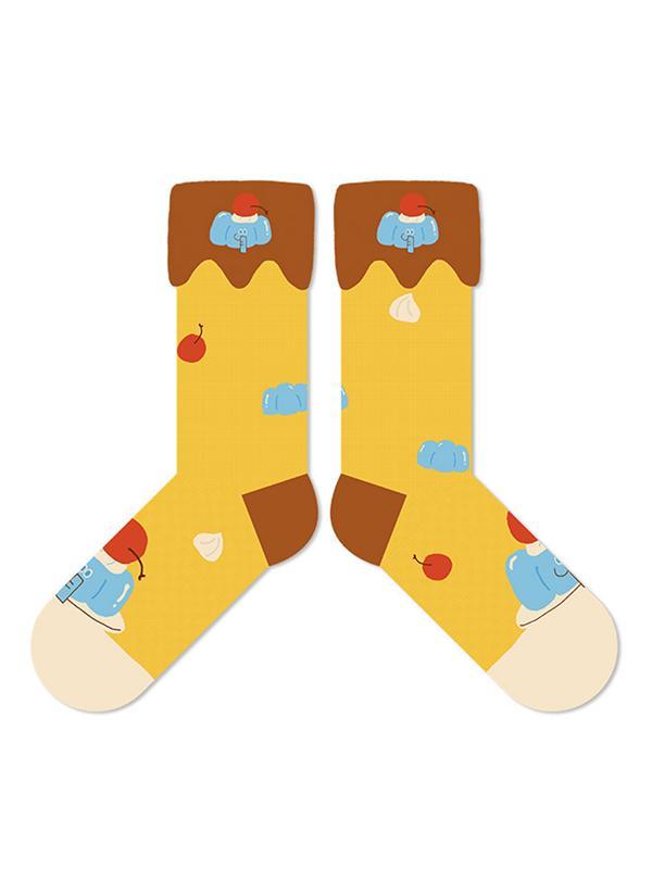 Contrast Color Cartoon Elephant Socks Accessories Product Image