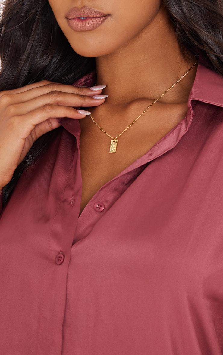 Real Gold Plated Dainty Hammered Pendant Necklace Product Image