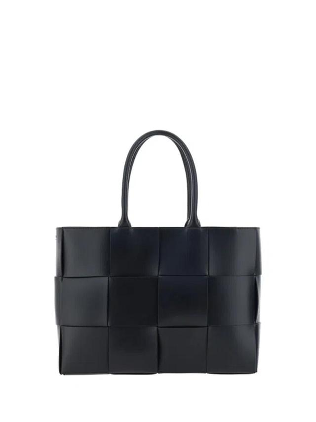 BOTTEGA VENETA Arco Tote Media Handbag In Black-silver Product Image