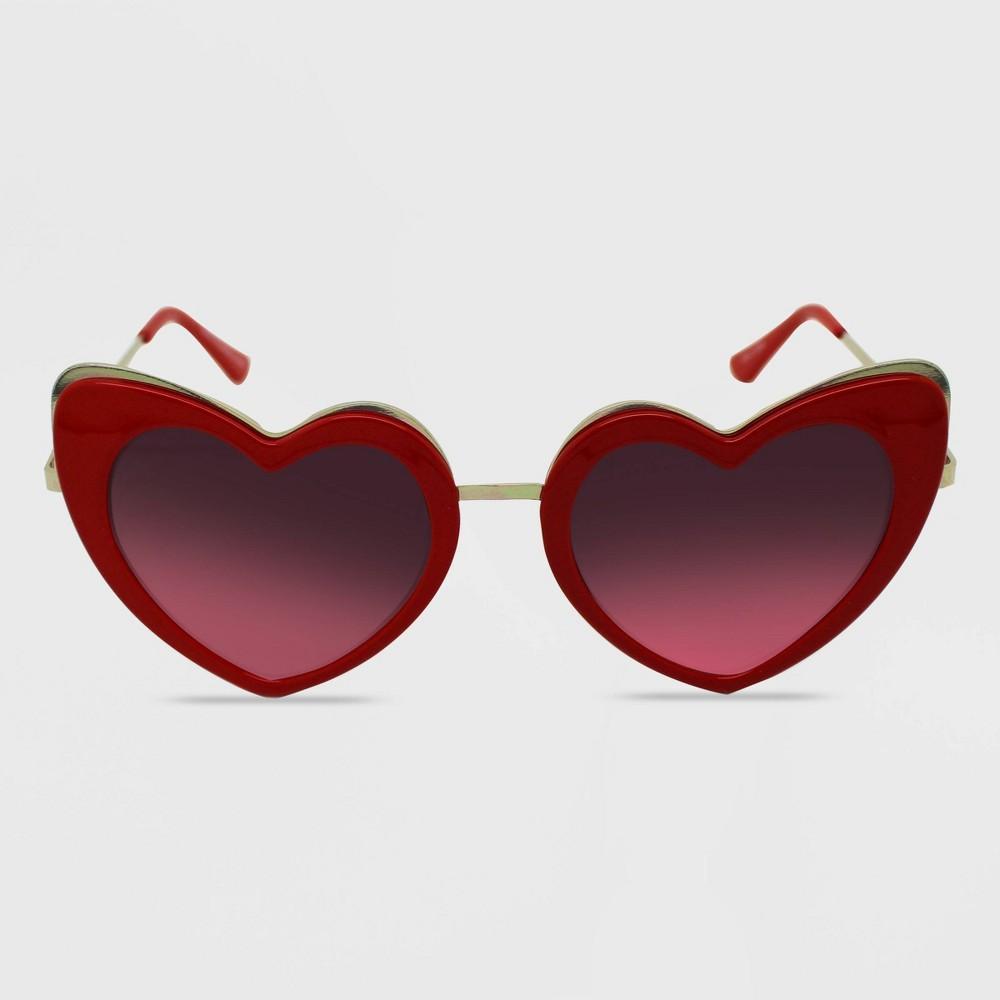 Womens Heart Sunglasses - Wild Fable Red Product Image