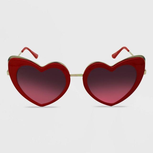 Womens Heart Sunglasses - Wild Fable Red Product Image