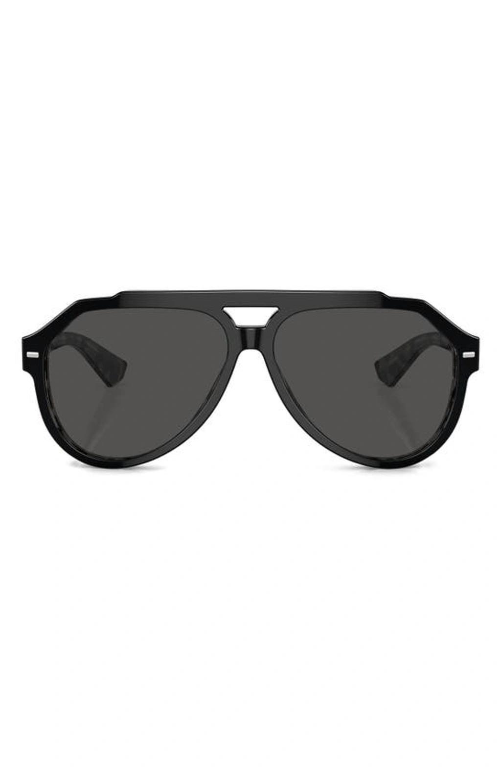 60mm Pilot Sunglasses In Dark Grey Product Image