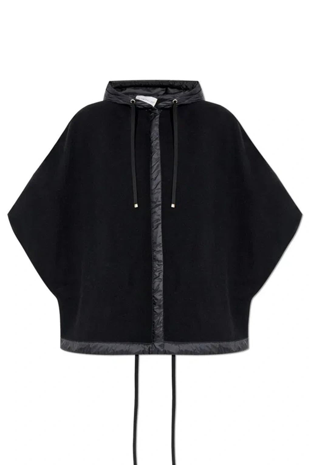 MONCLER Hooded Down Poncho In Black Product Image