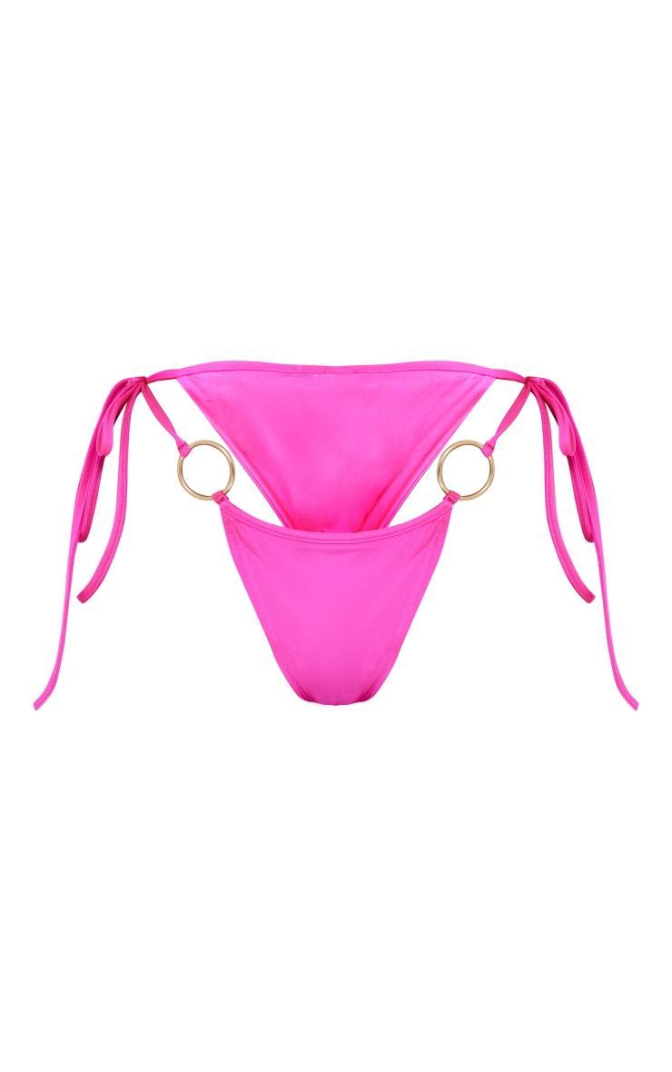 Pink O Ring Tie Side Bikini Bottoms Product Image