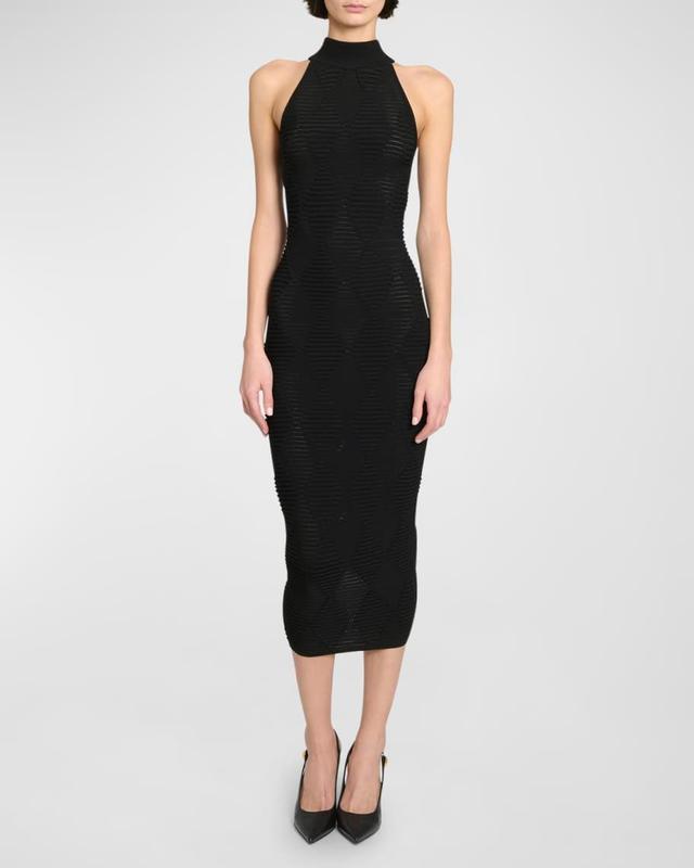 Diamond Textured Knit Midi Dress Product Image