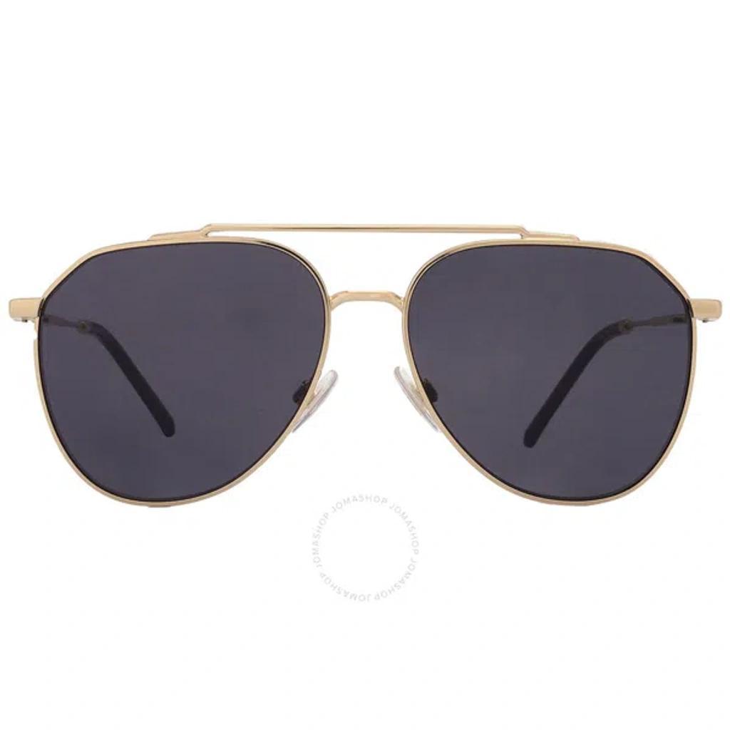 Dolce And Gabbana Dark Grey Pilot Men's Sunglasses Dg2296 02/87 58 In Gold Product Image