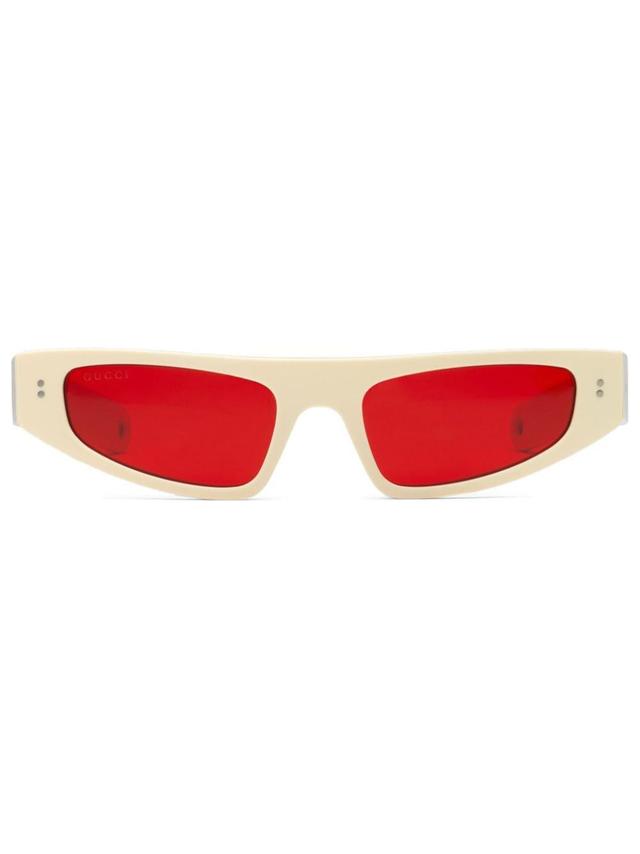 Logo-print Cat-eye Frame Sunglasses In White Product Image