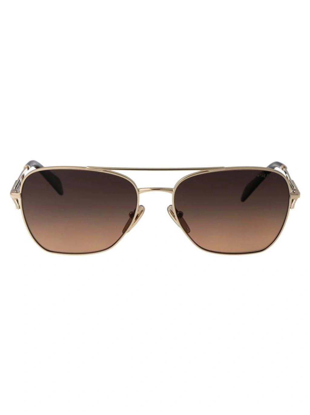 Eyewear Pilot Frame Sunglasses In Zvn50c Pale Gold Product Image