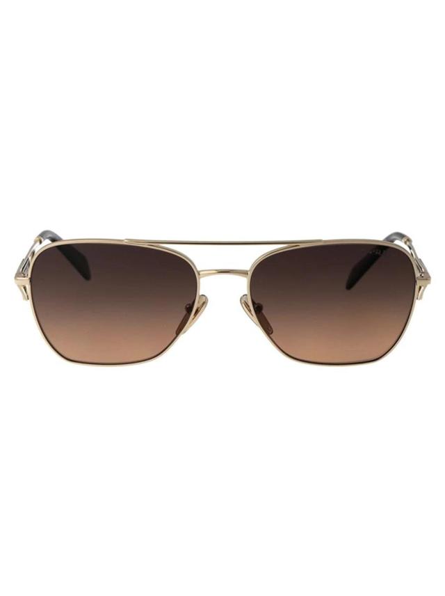 Eyewear Pilot Frame Sunglasses In Zvn50c Pale Gold Product Image