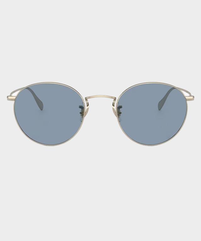 Oliver Peoples Coleridge Sunglasses in Gold With Cobalt Lenses Product Image