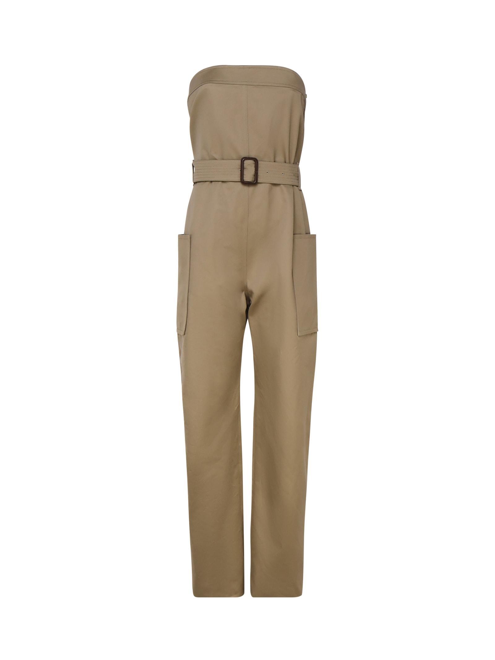 Cotton Jumpsuit In Beige Product Image