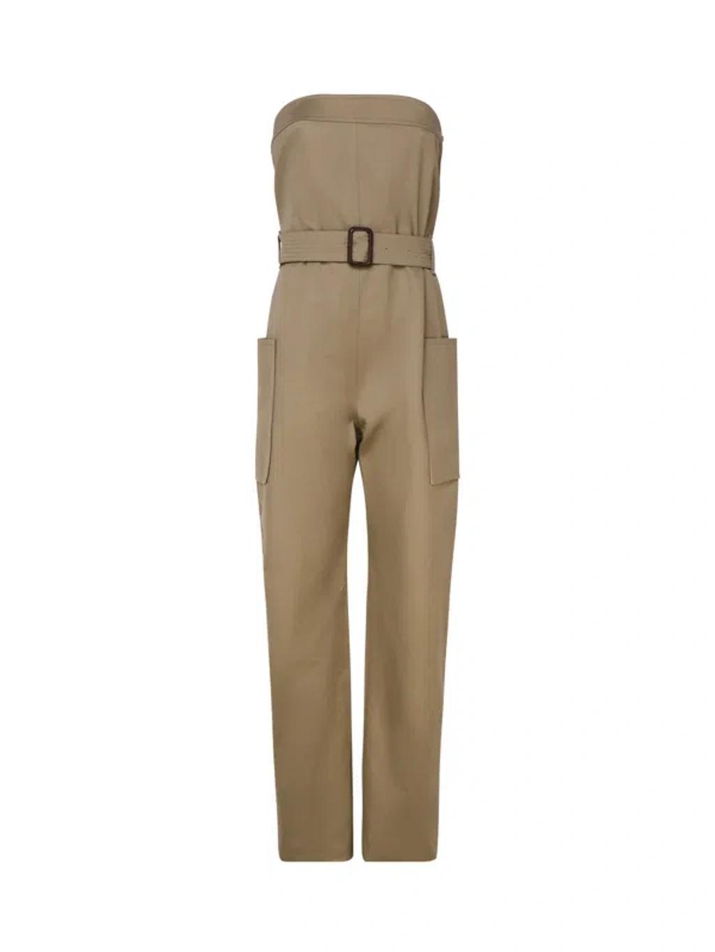 Cotton Jumpsuit In Beige Product Image