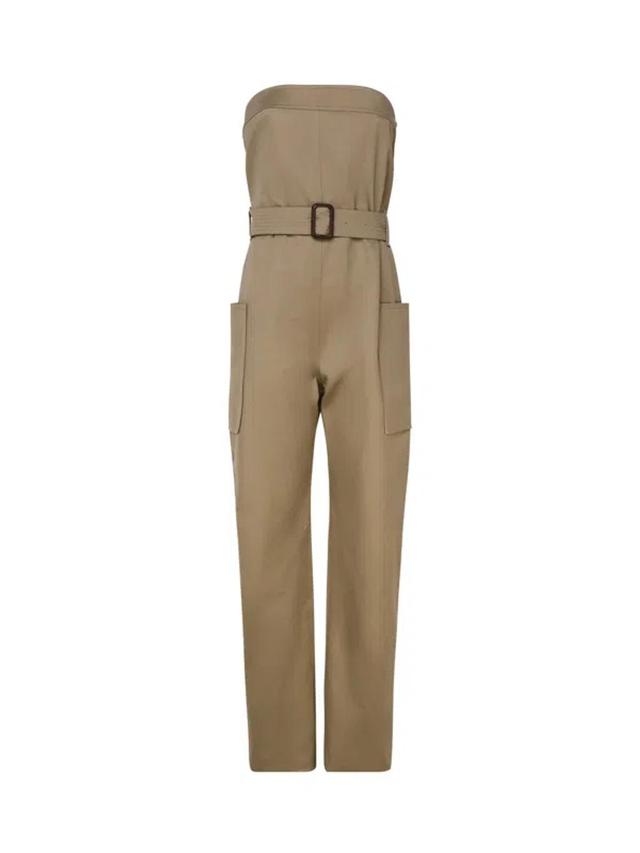 Cotton Jumpsuit In Beige Product Image