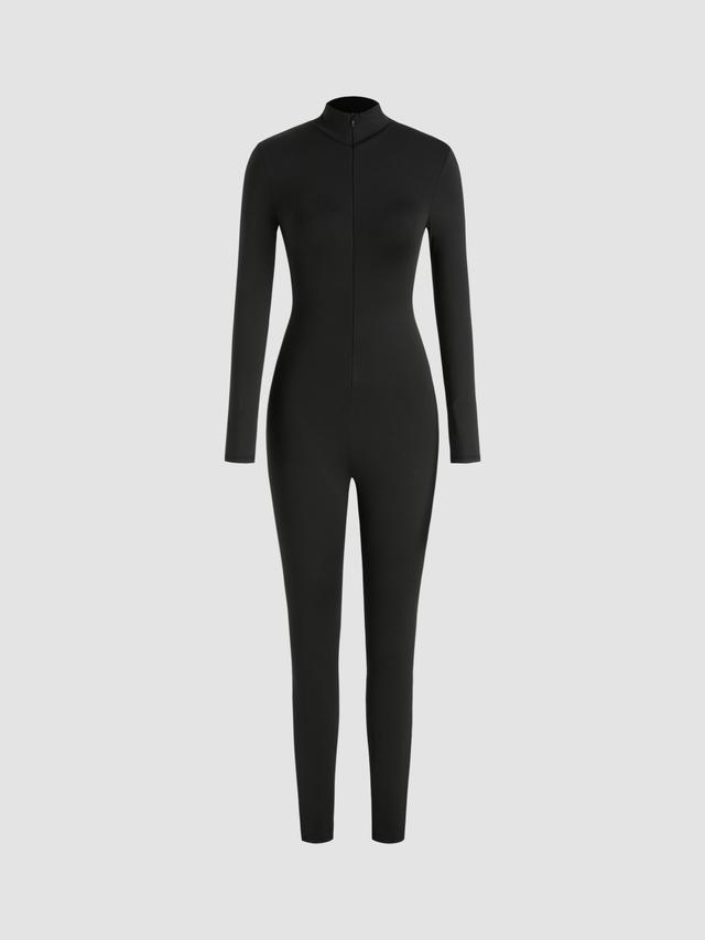 High Neck Long Sleeve Jumpsuit Product Image