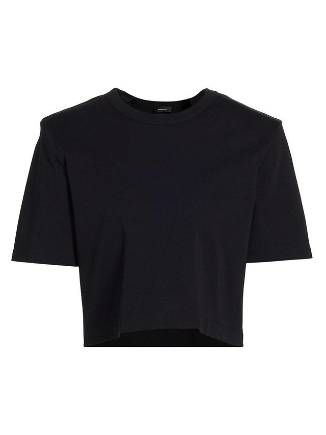 Womens Padded Cotton Crop T-Shirt Product Image